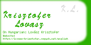 krisztofer lovasz business card